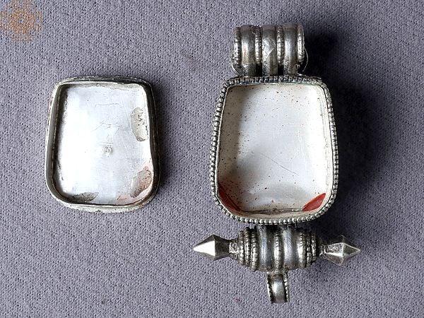 Exotic India Silver Tibetan Ghau Pendant From Nepal 