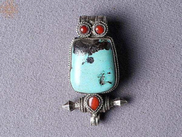 exotic india Silver Tibetan Ghau Pendant from Nepal 