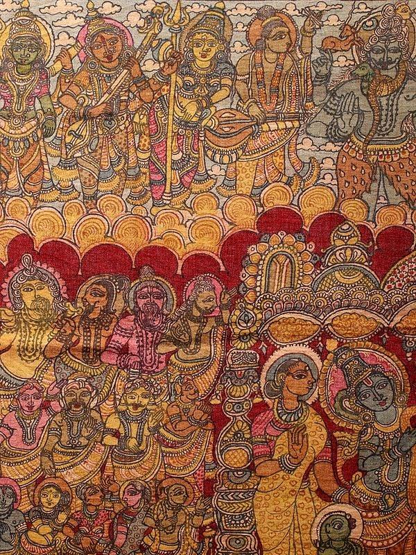 Exotic India Sita Kalyanam (Wedding Of Rama Sita) | Kalamkari Painting