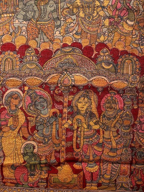 Exotic India Sita Kalyanam (Wedding Of Rama Sita) | Kalamkari Painting