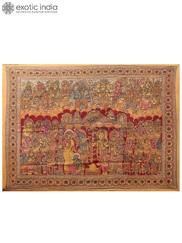 exotic india Sita Kalyanam (Wedding of Rama Sita) | Kalamkari Painting