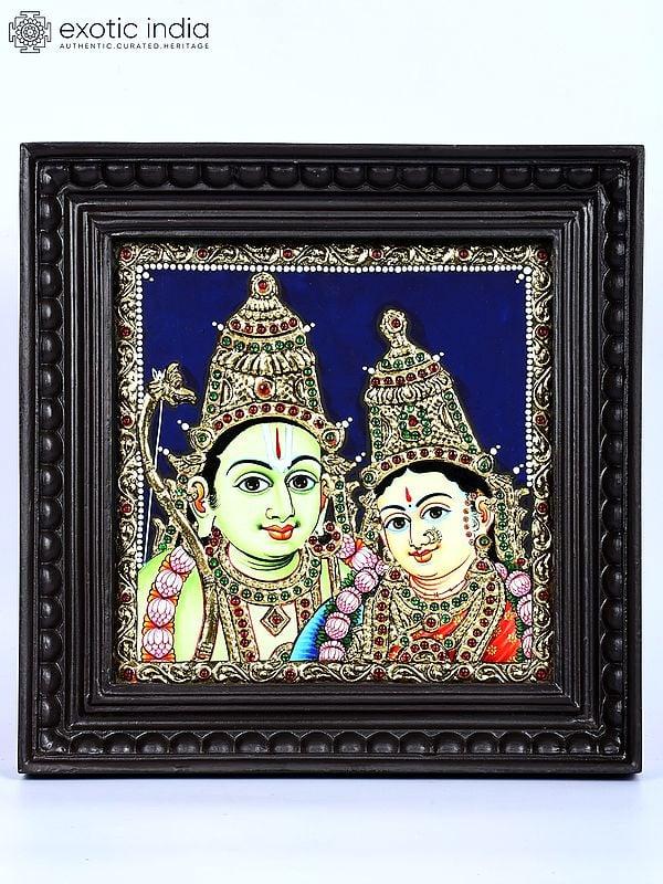 exotic india Siya Ram | 24 Karat Gold Work | Framed Tanjore Painting