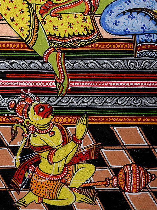 Exotic India Siya - Ram With Bhakta Hanuman | Pattachitra Painting From Odisha