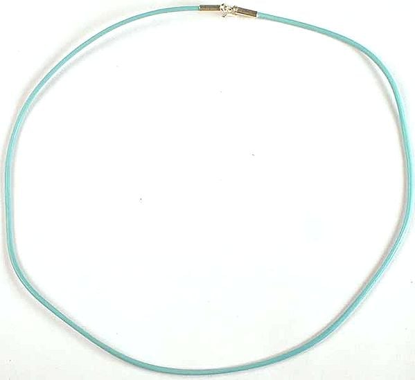 exotic india Sky Blue PVC Wire with Sterling Closure to hang your Pendant on