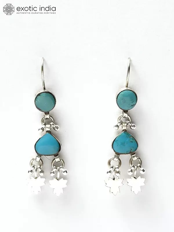exotic india Sleeping Beauty Turquoise Earrings | Sterling Silver Jewelry