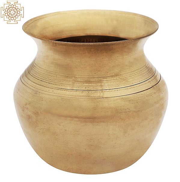 exotic india Small Brass Puja Kalash | Ritual Sacred Vessel