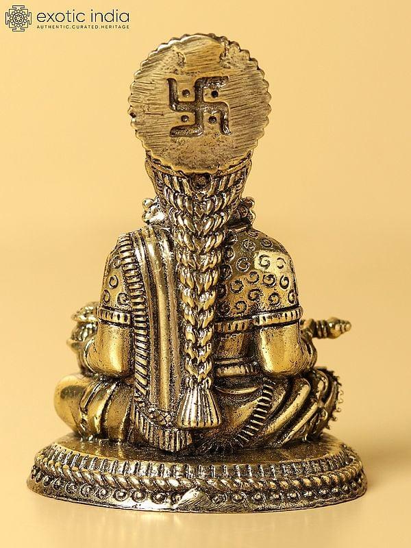 Exotic India Small Brass Superfine Statue Of Goddess Annapurna (Multiple Sizes) 