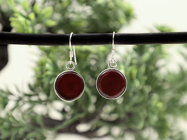 exotic india Small Round Shape Sterling Silver Earring