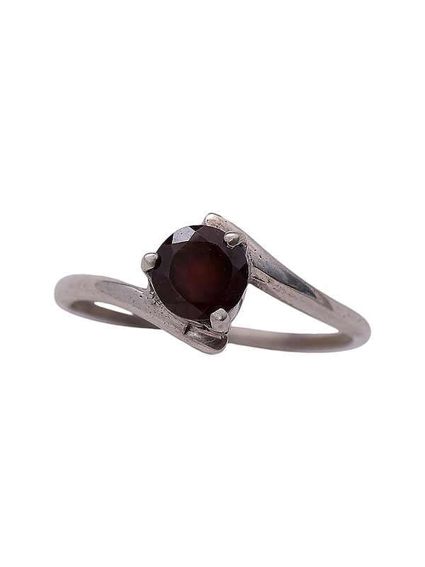 exotic india Small Sterling Silver Ring with Gemstone 