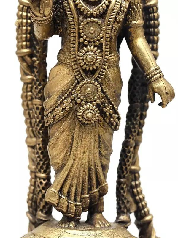 Exotic India Small Superfine Goddess Meenakshi With Lotus And Parrot – Symbol Of Wisdom & Grace | Ideal For Puja 