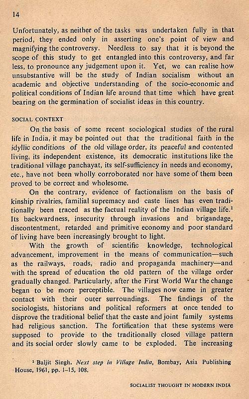 Exotic India Socialist Thought In Modern India- An Old And Rare Book (Only 1 Quantity Available) 