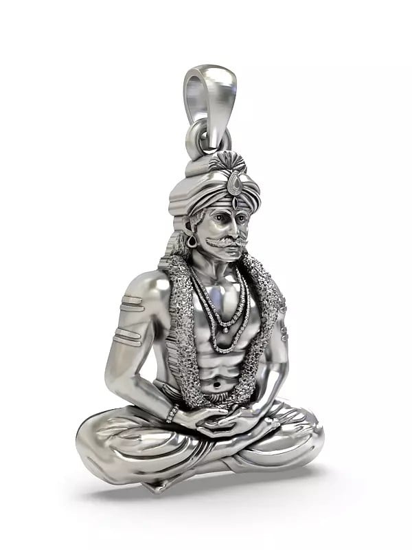 Exotic India South Indian Deity Muneshwara Swamy Pendant 