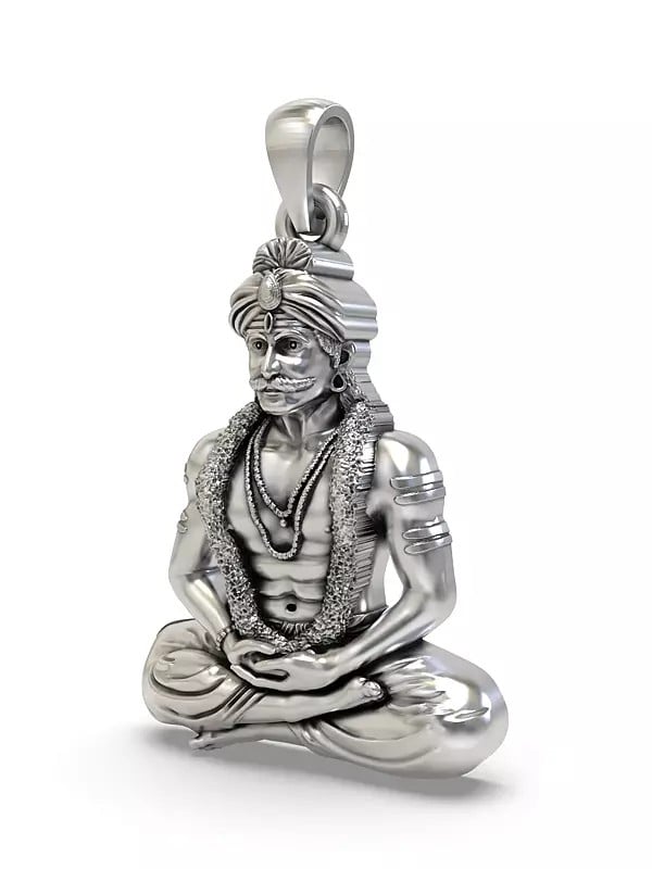 Exotic India South Indian Deity Muneshwara Swamy Pendant 