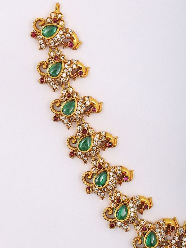 Exotic India South Indian Traditional Style Necklace And Earring Set