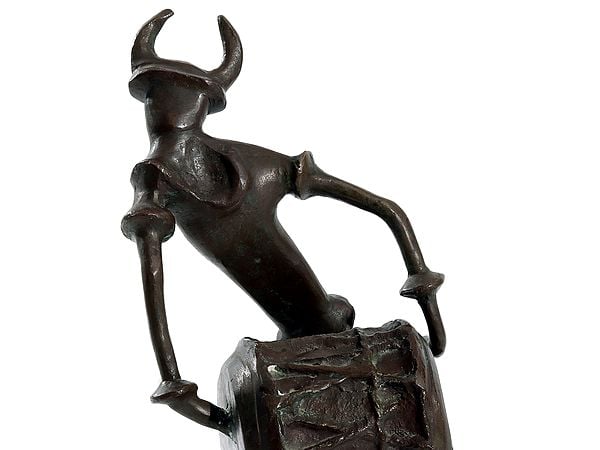 Exotic India Spirit Of Celebration: Bronze Drummer | Signed Product By Artist : Ekeshwar 