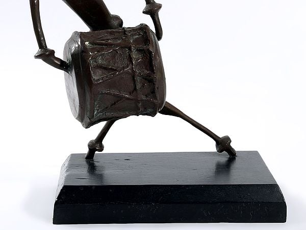 Exotic India Spirit Of Celebration: Bronze Drummer | Signed Product By Artist : Ekeshwar 