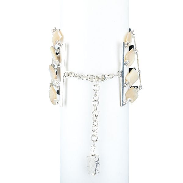 Exotic India Square Gemstone Bracelet | Sterling Silver Jewelry