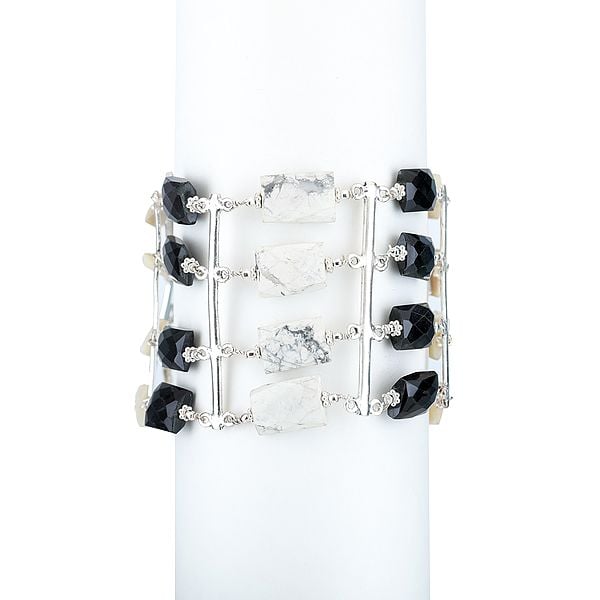 exotic india Square Gemstone Bracelet | Sterling Silver Jewelry