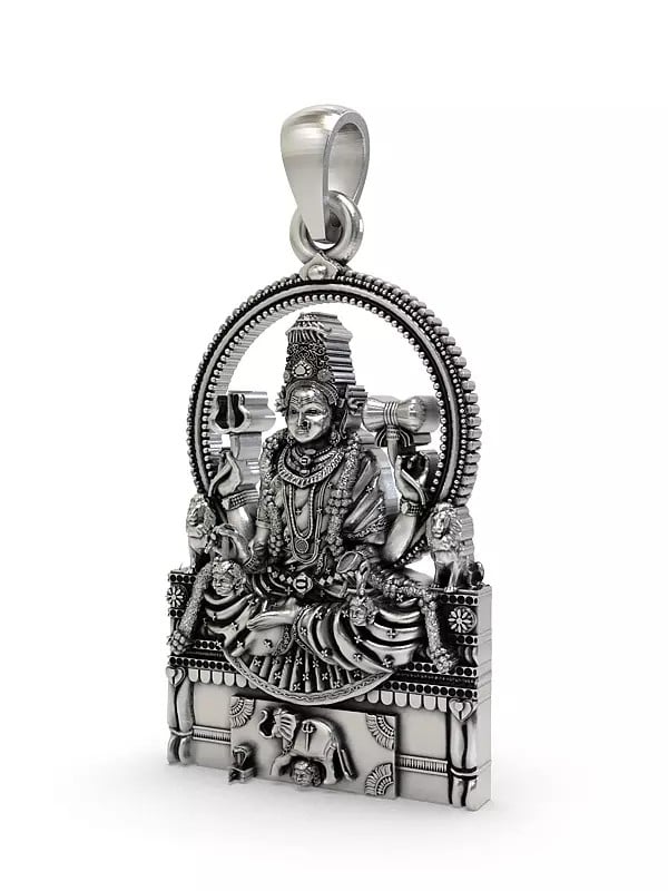 Exotic India Sri Mannamma Devi Stelring Silver Folk Deity Pendant 
