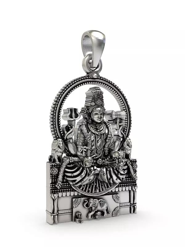 Exotic India Sri Mannamma Devi Stelring Silver Folk Deity Pendant 