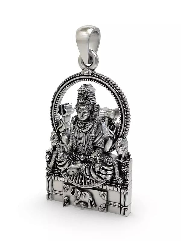 Exotic India Sri Mannamma Devi Stelring Silver Folk Deity Pendant 