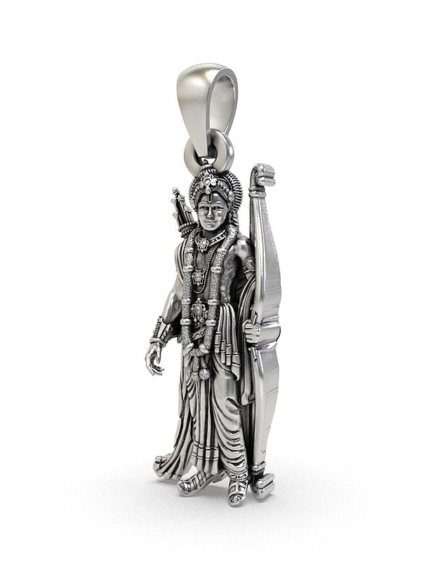 Exotic India Standing Lord Rama Sterling Silver Pendant 