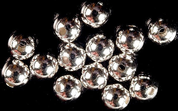 exotic india Sterling Ball Beads (Price Per Four Pieces) 
