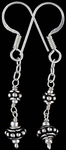 exotic india Sterling Beaded Earrings - Sterling Silver 