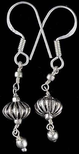exotic india Sterling Beaded Earrings - Sterling Silver