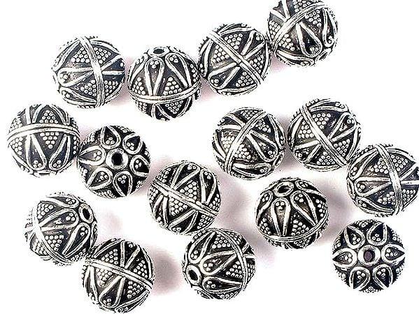 exotic india Sterling Designer Beads(Price Per Four Pieces)