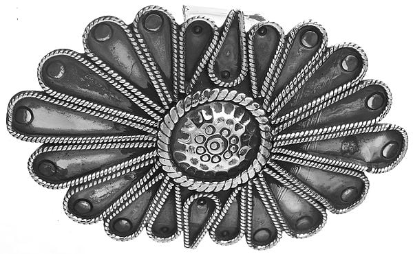 exotic india Sterling Flower Pendant with Knotted Rope 