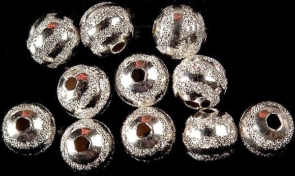exotic india Sterling Frosted Balls (Price Per Six Pieces) 