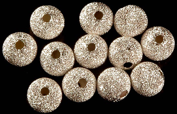 exotic india Sterling Frosted Balls (Price Per Six Pieces) 