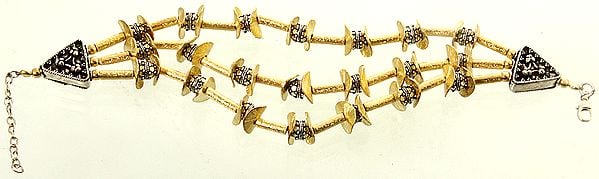 exotic india Sterling Gold Plated Three-Strand Bracelet
