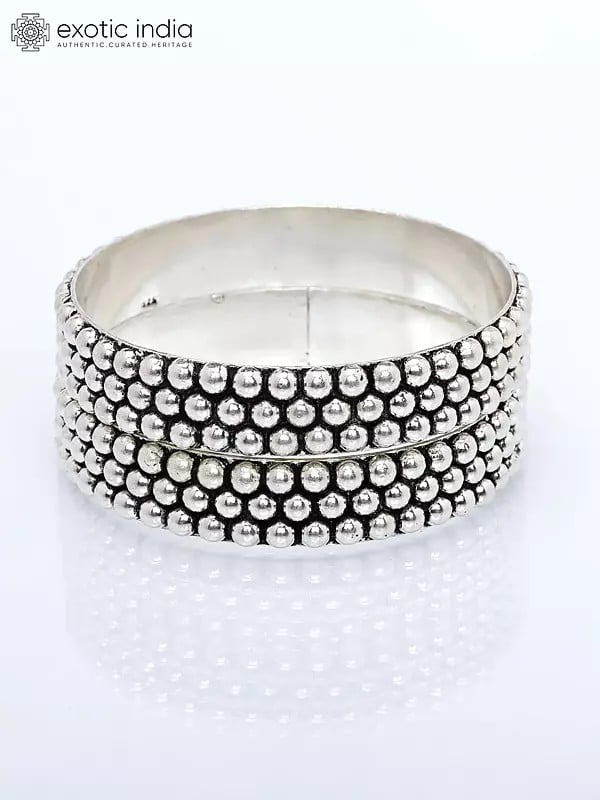 Exotic India Sterling Silver Bangle (Price Per Piece) 