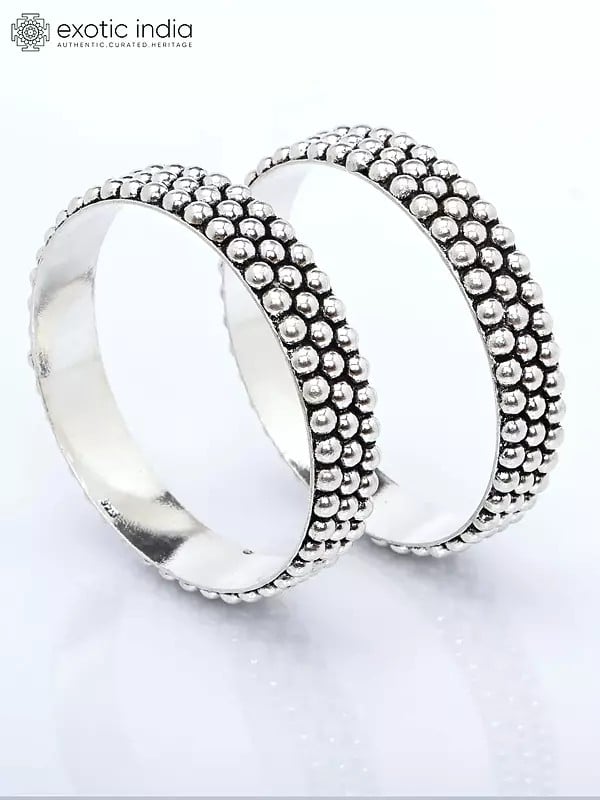 Exotic India Sterling Silver Bangle (Price Per Piece) 
