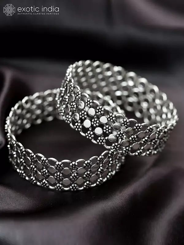 Exotic India Sterling Silver Bangle (Price Per Piece) 