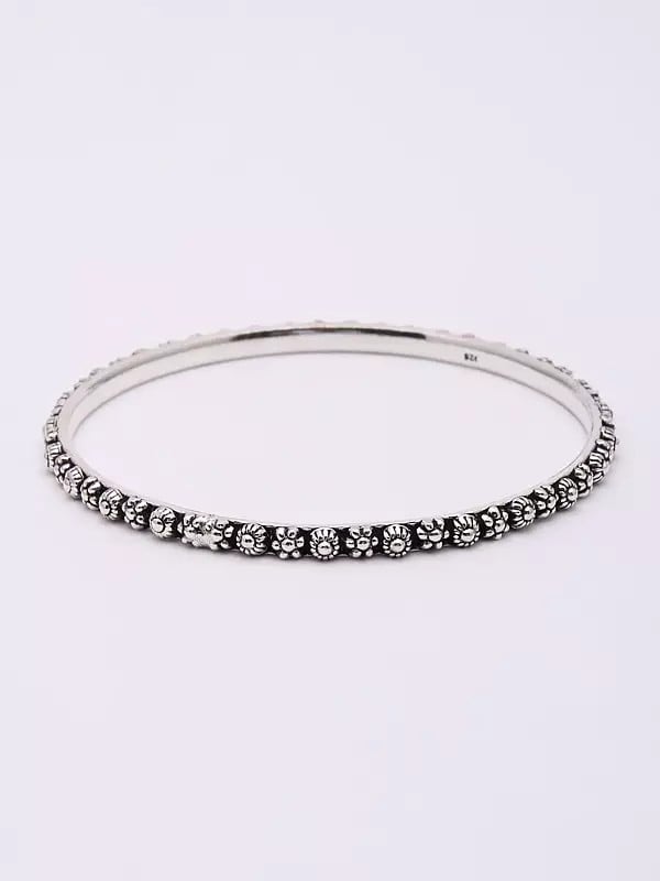 Exotic India Sterling Silver Bangles Pair Of Bangles 