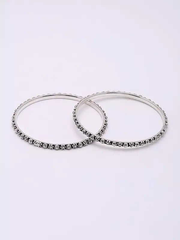 exotic india Sterling Silver Bangles Pair of Bangles 