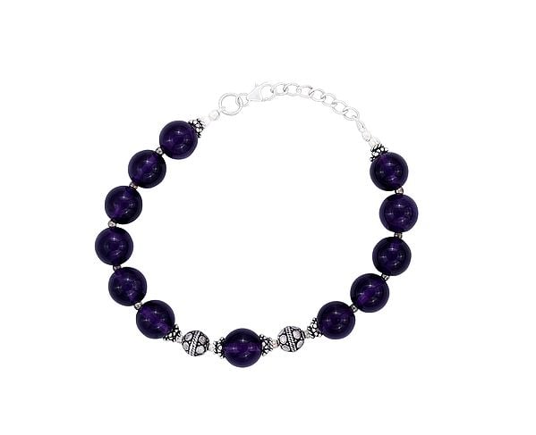 exotic india Sterling Silver Bracelet with Amethyst Stone