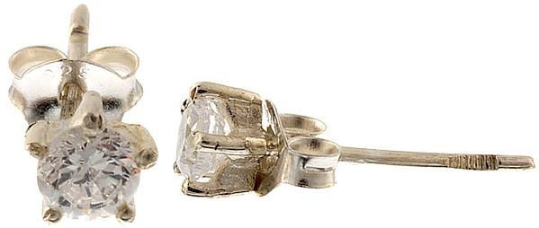 exotic india Sterling Silver Cubic Zeronic Tops Earrings 