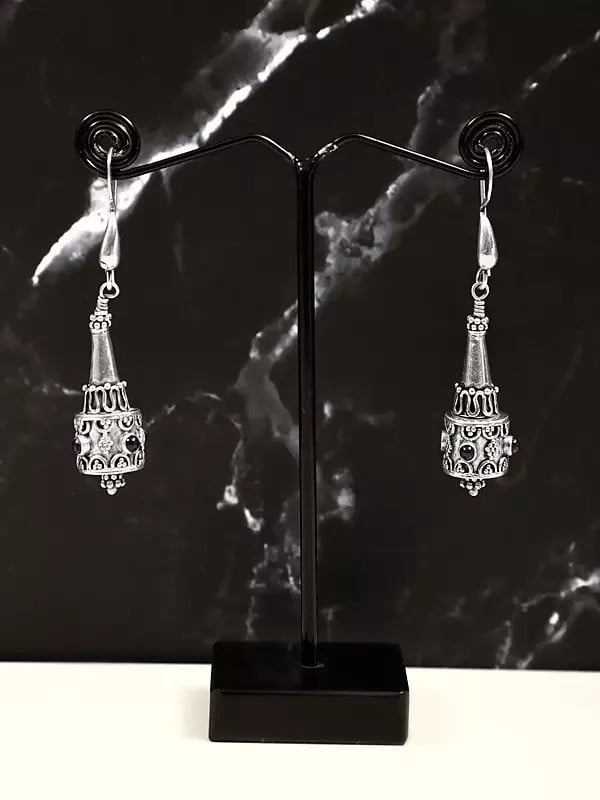 exotic india Sterling Silver Dangle Earring with Amethyst Gemstone 