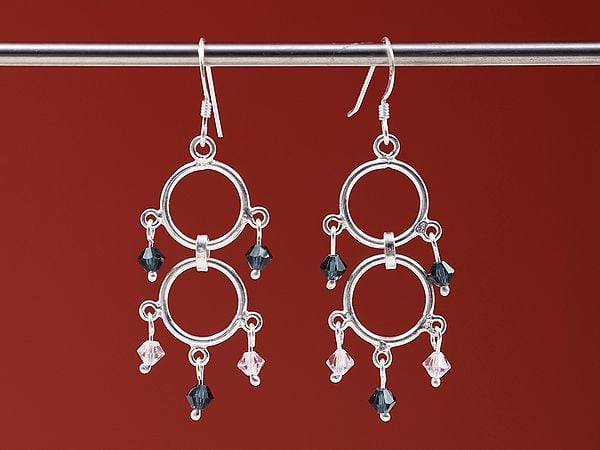 exotic india Sterling Silver Earring with Polished Agate Stone