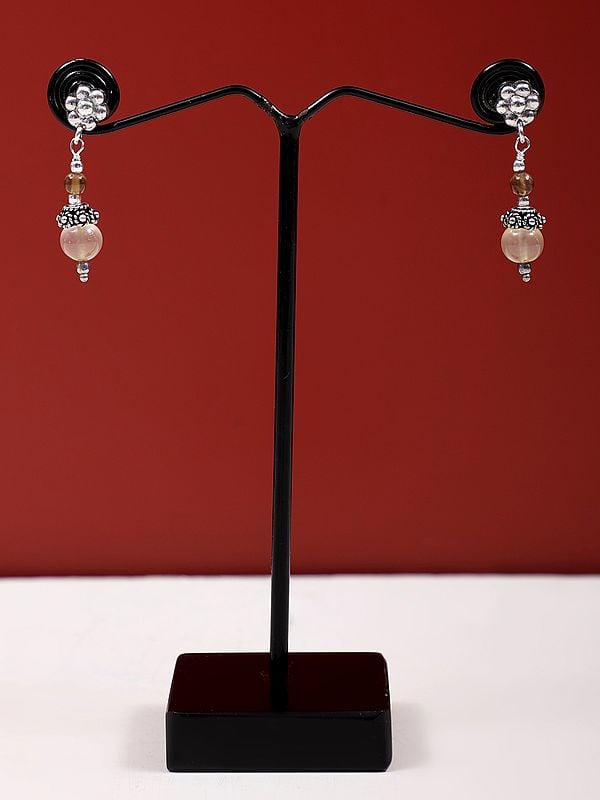 exotic india Sterling Silver Earring with Polished Agate Stone
