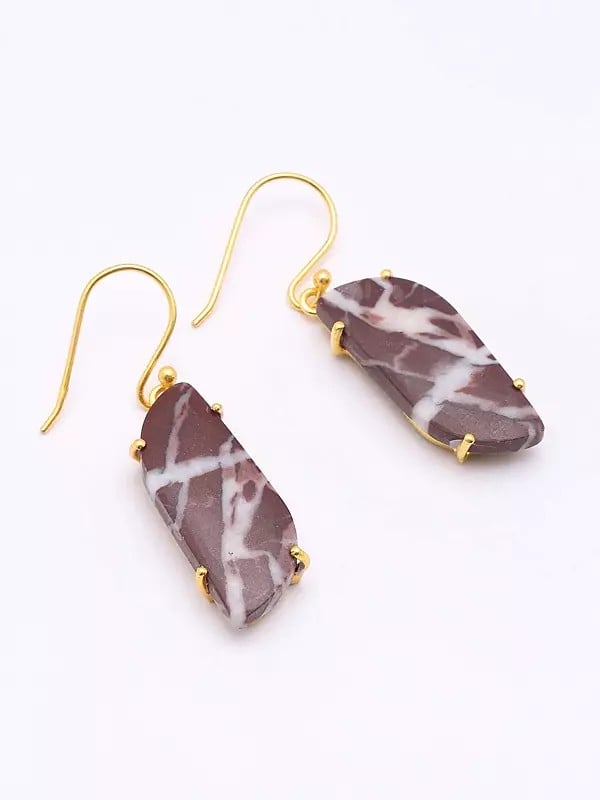 exotic india Sterling Silver Earrings with Kona Jasper Gemstone 