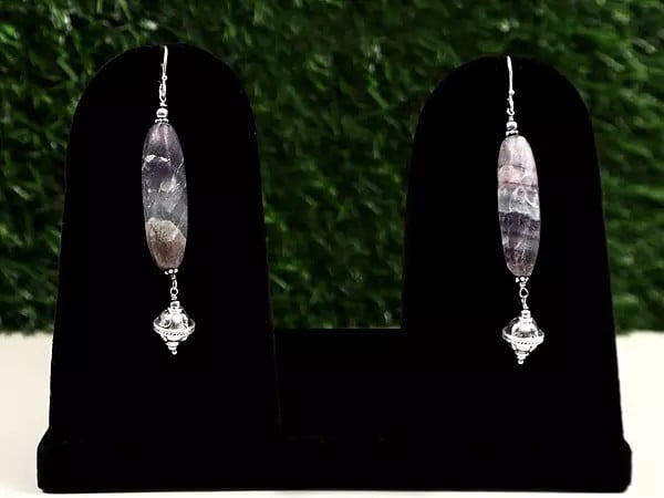 exotic india Sterling Silver Hook Earring with Gemstone