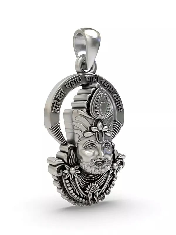 Exotic India Sterling Silver Khatu Shyam Baba Pendant 