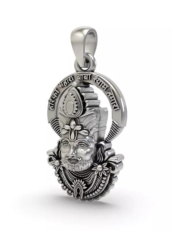 Exotic India Sterling Silver Khatu Shyam Baba Pendant 