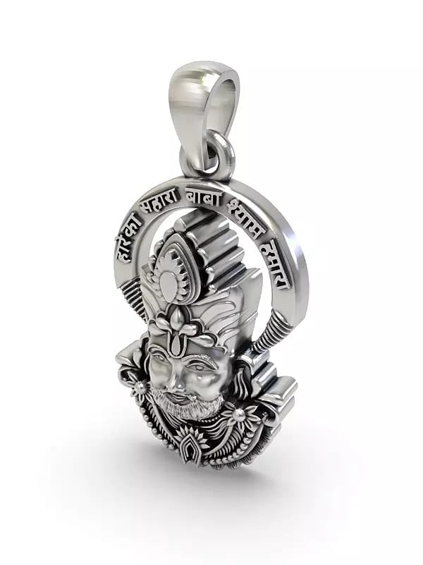 Exotic India Sterling Silver Khatu Shyam Baba Pendant 