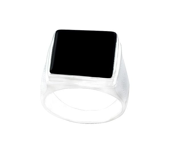 exotic india Sterling Silver Ring with Black Onyx Stone 